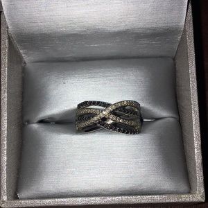 Zales Black and White Diamond Ring